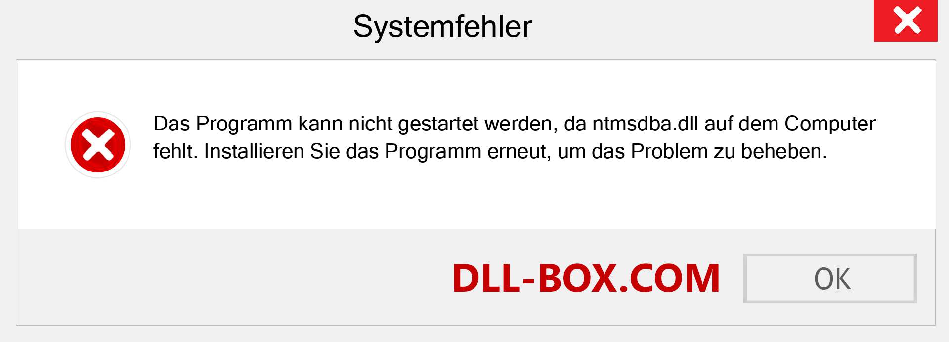 ntmsdba.dll-Datei fehlt?. Download für Windows 7, 8, 10 - Fix ntmsdba dll Missing Error unter Windows, Fotos, Bildern