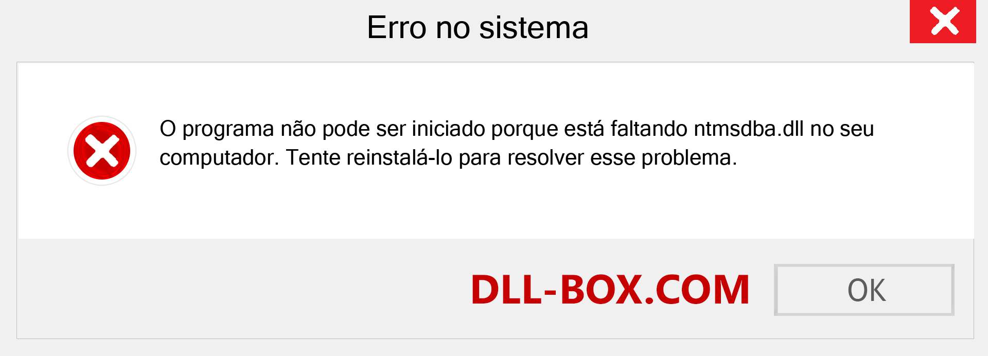 Arquivo ntmsdba.dll ausente ?. Download para Windows 7, 8, 10 - Correção de erro ausente ntmsdba dll no Windows, fotos, imagens